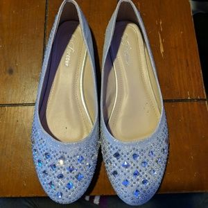 Sparkly Silver Ballet Flats
